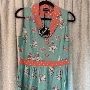 Sourpuss Kittens fit n' flare dress, size XXL
